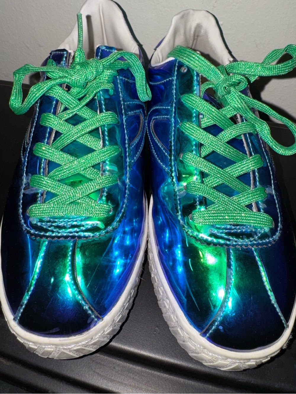 Tretorn Women's Iridescent Blue-Green Lace-Up Sneaker Size 6.5 - Picture 4 of 9